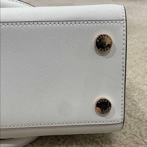 Michael Kors White and Gold Studded Satchel - Picture 8 of 13